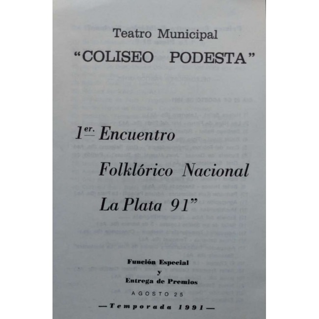 1º Encuentro Folklórico Nacional La Plata 91