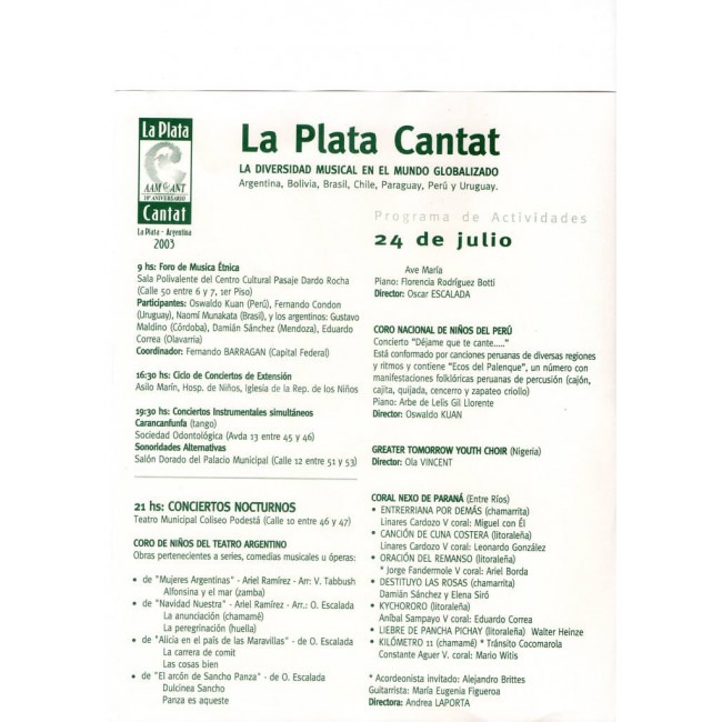 Festival Coral La Plata CANTAT