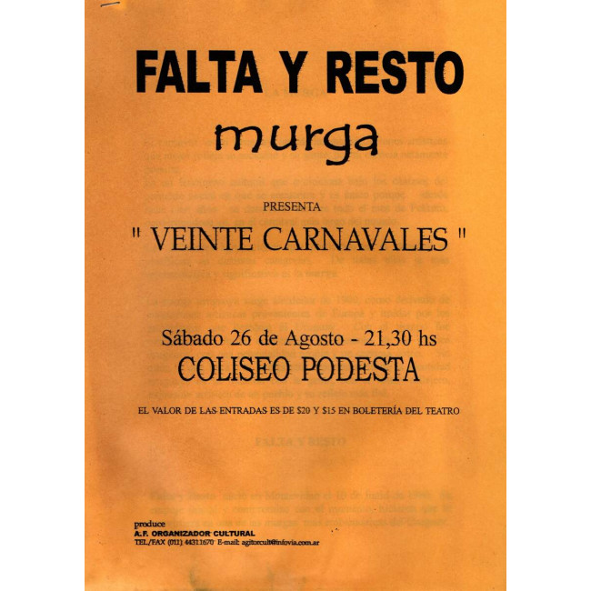 "Veinte carnavales"