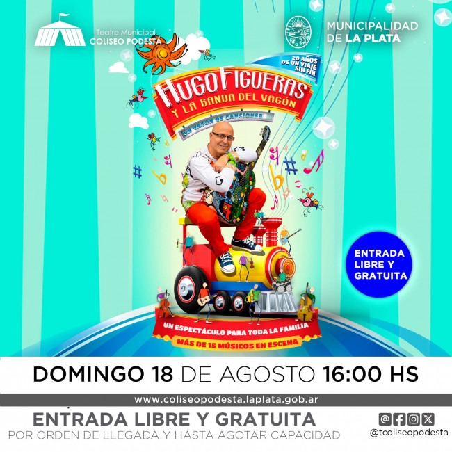 Hugo Figueras y la Banda del Vagón con entrada gratuita en el Coliseo Podestá