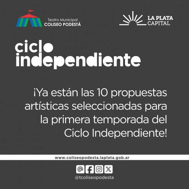 Ya están los resultados de la convocatoria a la primera temporada del Ciclo Independiente