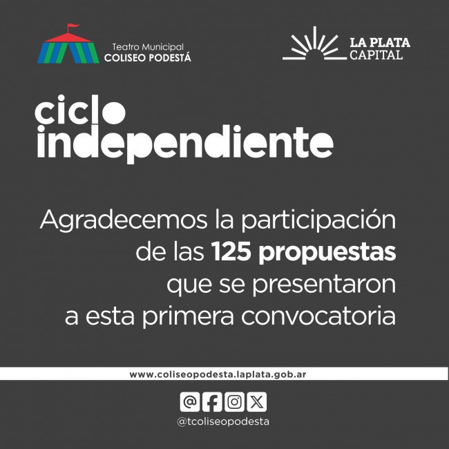 Ya están los resultados de la convocatoria a la primera temporada del Ciclo Independiente