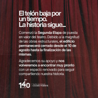 EL TELÓN BAJA POR UN TIEMPO: COMIENZA LA SEGUNDA ETAPA DE PUESTA EN VALOR DEL COLISEO PODESTÁ