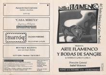 "Arte flamenco y Bodas y sangre"